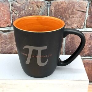 Givenchy Paris Large Coffee‎ Mug "A Sign of Intelligence" Pi Math Orange Black